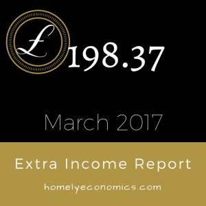 The Homely Economics extra income report for March, 2017.