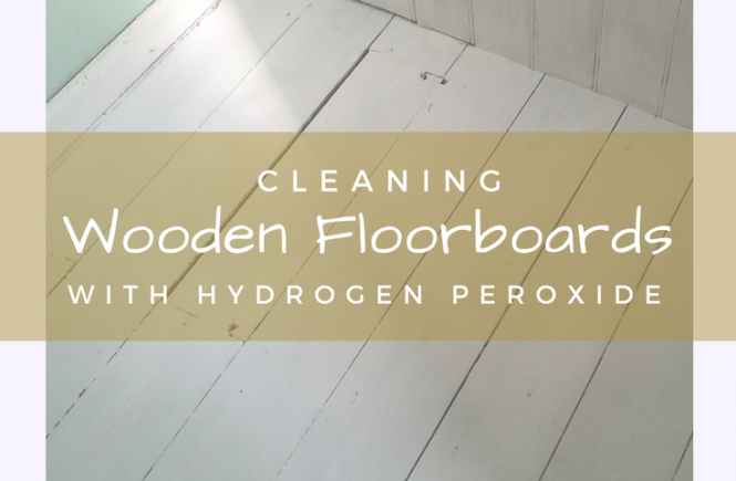 My bathroom floor was transformed - cleaning wooden floorboards with hydrogen peroxide and caustic soda really works!