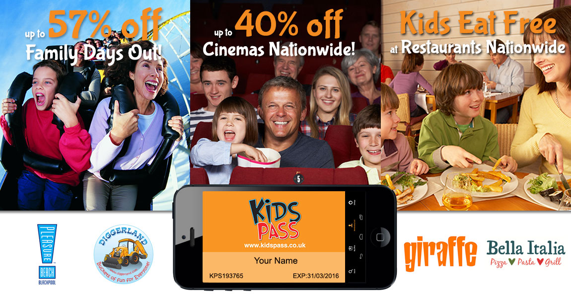 Get a Kids Pass and save money on family days out and cinemas nationwide - click on the picture to find out more!