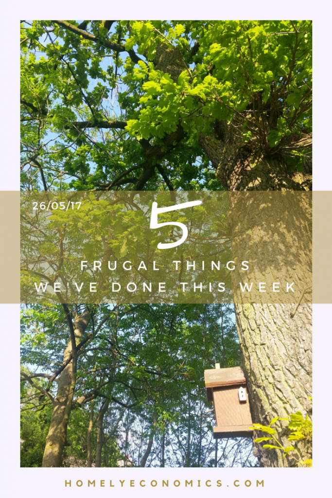 These are the five frugal things we've done for this week - 26th May 2017.