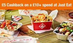 TopCashback new member offers £5 cashback at Just Eat